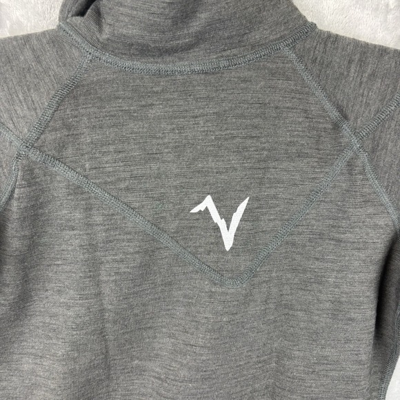 Voormi Womens XS Gray Quarter Zip Wool Blend Long Sleeve Pullover Stretch USA - Picture 8 of 11
